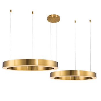 Pendant lamp CIRCLE 40+60 LED brushed brass